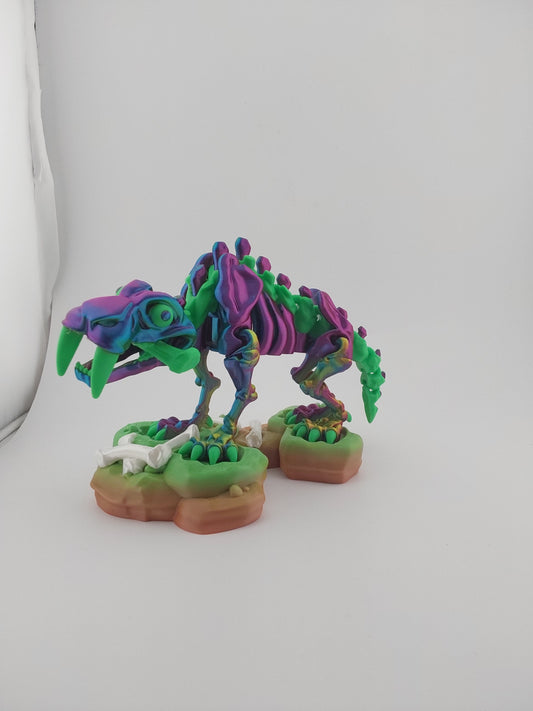 Sabertooth skeleton with stand